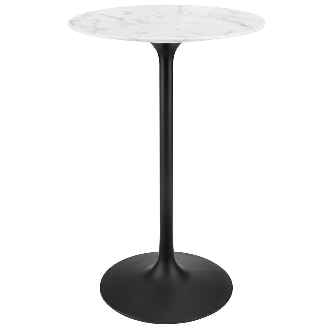 Luxe 28" Round Replica Marble Bar Table