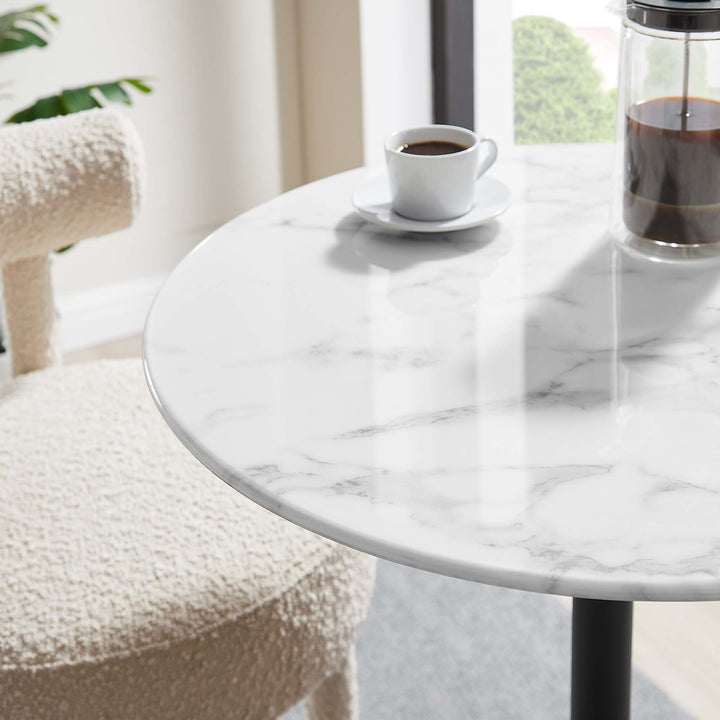 Luxe 28" Round Replica Marble Bar Table