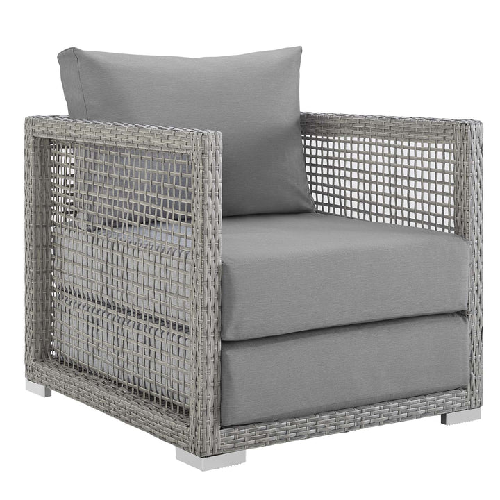 Aqua 6 Piece Outdoor Patio Wicker Rattan Set