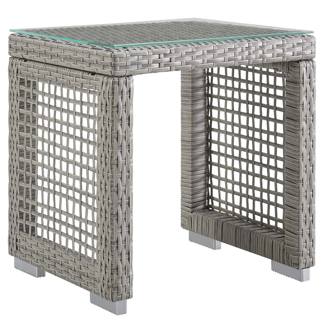 Aqua 6 Piece Outdoor Patio Wicker Rattan Set