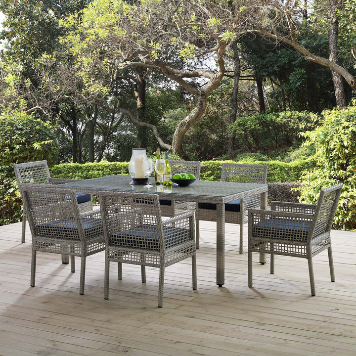 Aria 7 Piece Outdoor Patio Wicker Rattan Set