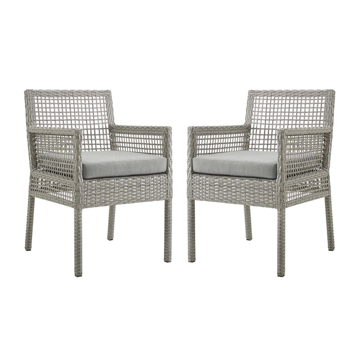 Aria Outdoor Patio Wicker Rattan Dining Armchair Set of 2