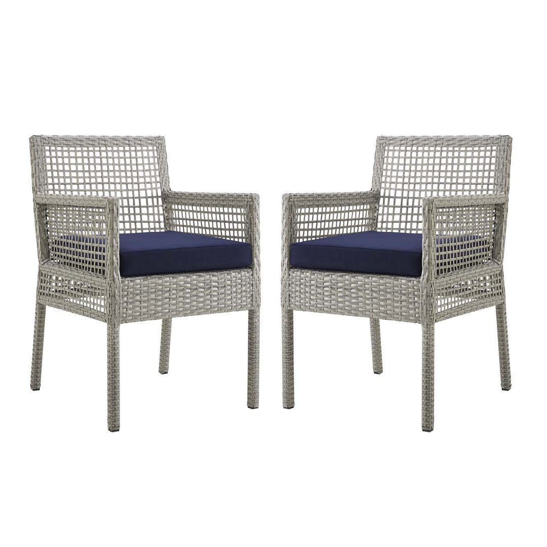 Aria Outdoor Patio Wicker Rattan Dining Armchair Set of 2