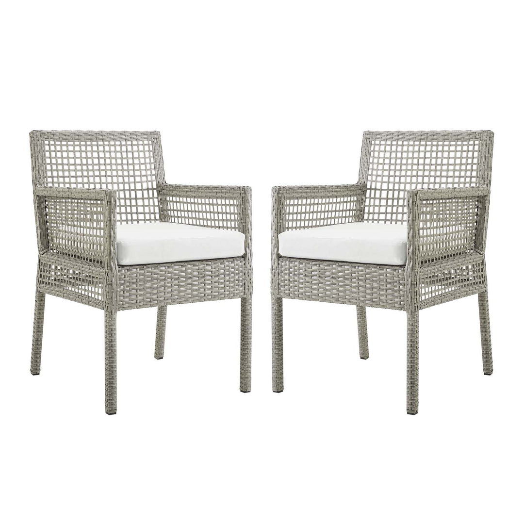 Aria Outdoor Patio Wicker Rattan Dining Armchair Set of 2