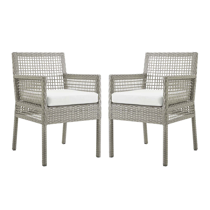 Aria Outdoor Patio Wicker Rattan Dining Armchair Set of 2