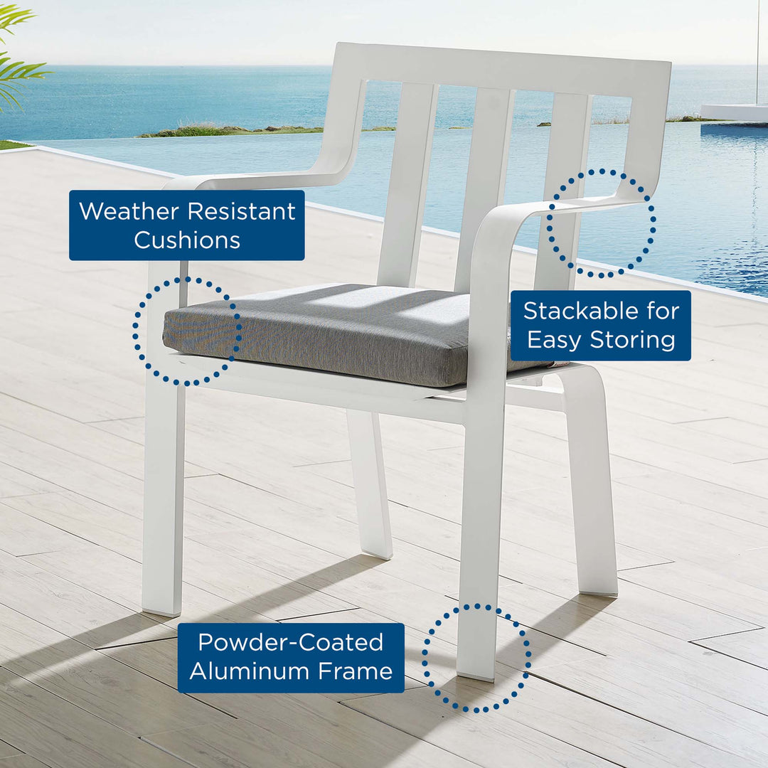 Barton Stackable Outdoor Patio Aluminum Dining Armchair