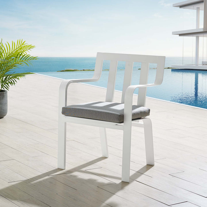 Barton Stackable Outdoor Patio Aluminum Dining Armchair