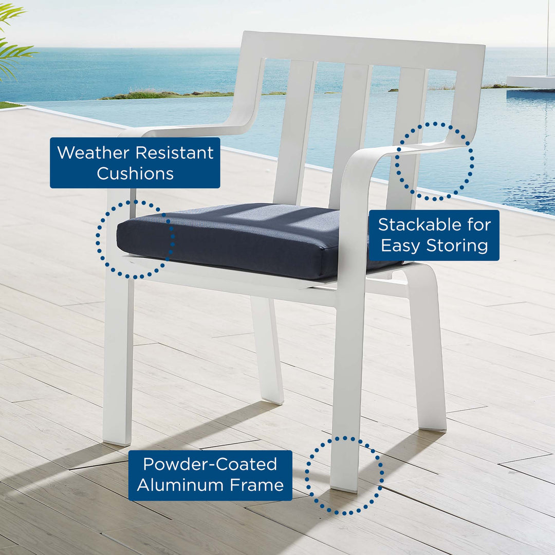 Barton Stackable Outdoor Patio Aluminum Dining Armchair