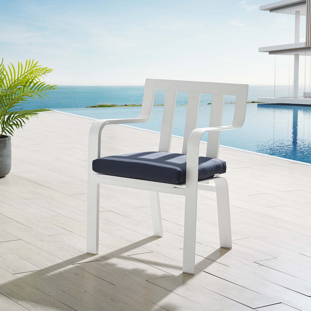 Barton Stackable Outdoor Patio Aluminum Dining Armchair