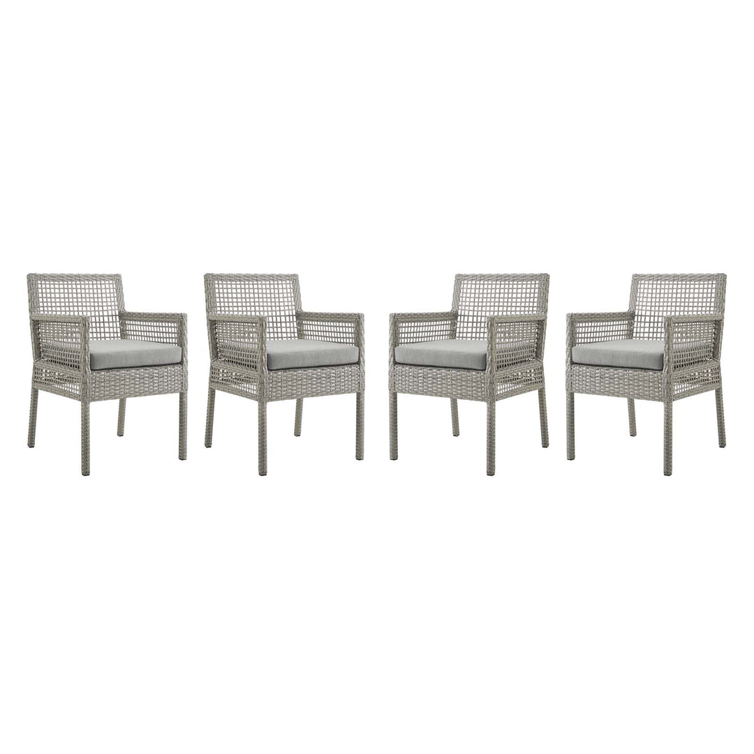 Azura Outdoor Patio Wicker Rattan Dining Armchair Set of 4