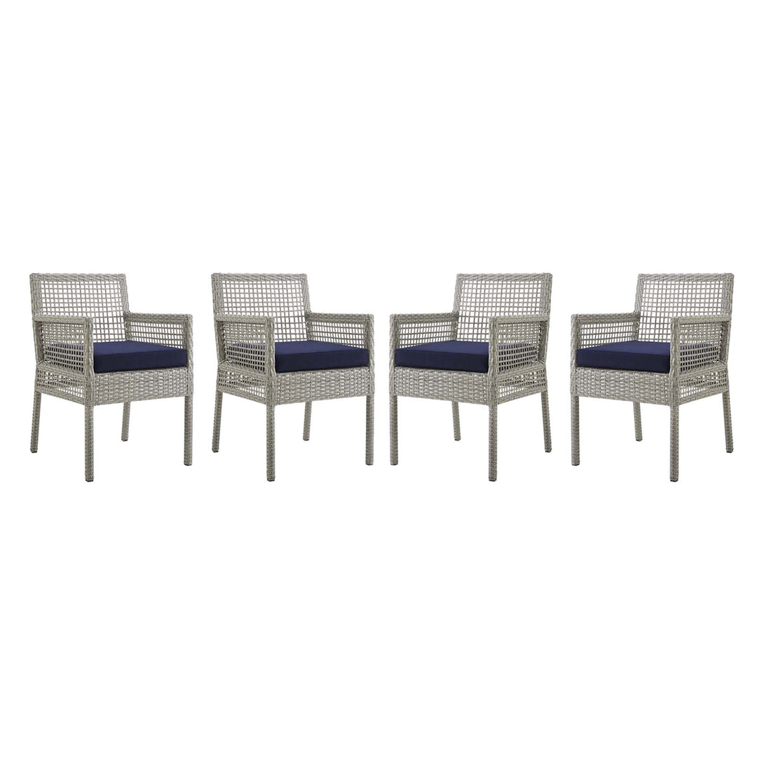 Azura Outdoor Patio Wicker Rattan Dining Armchair Set of 4