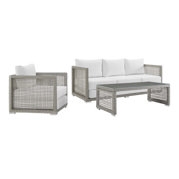 Aiden 3 Piece Outdoor Patio Wicker Rattan Set