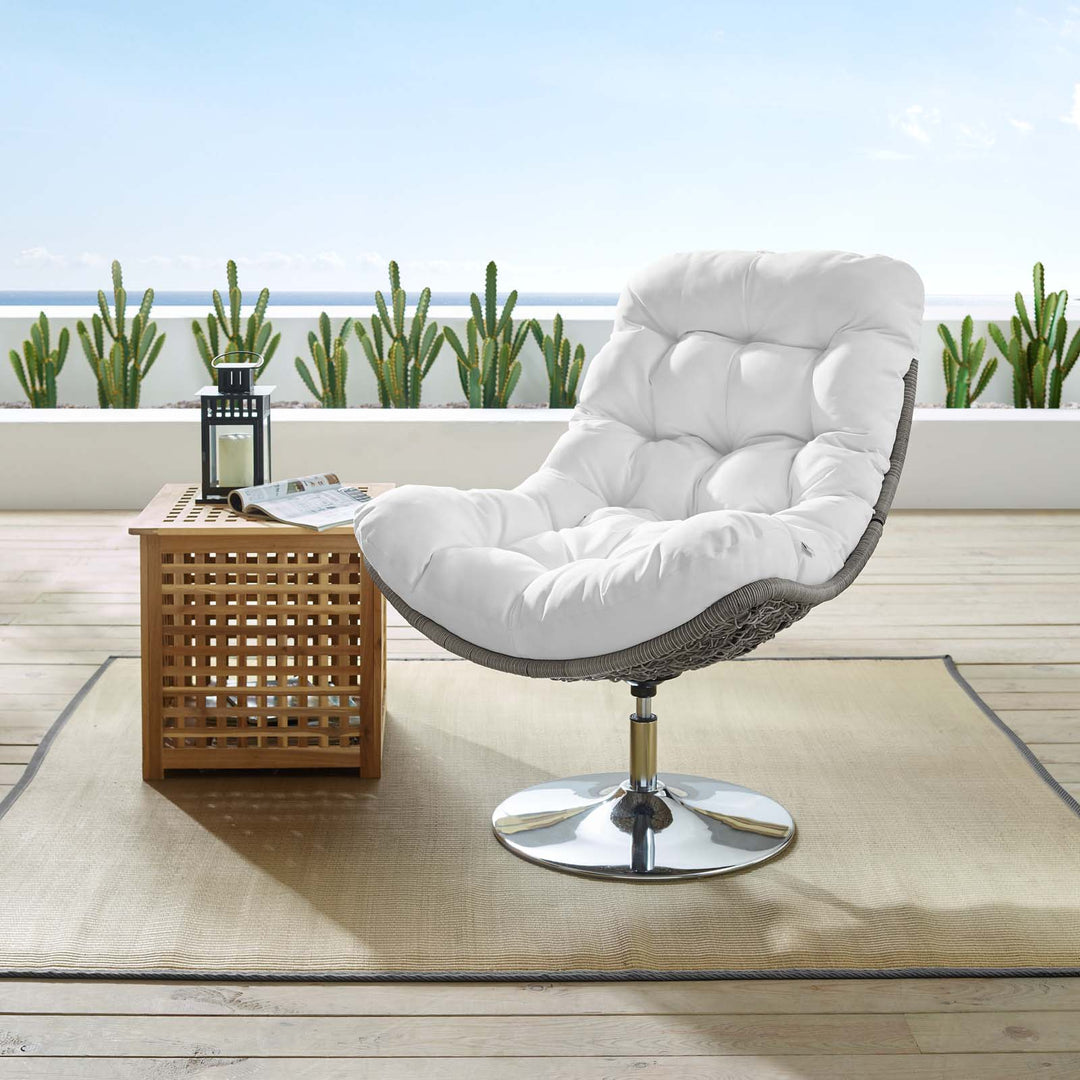 Belmont Wicker Rattan Outdoor Patio Swivel Lounge Chair