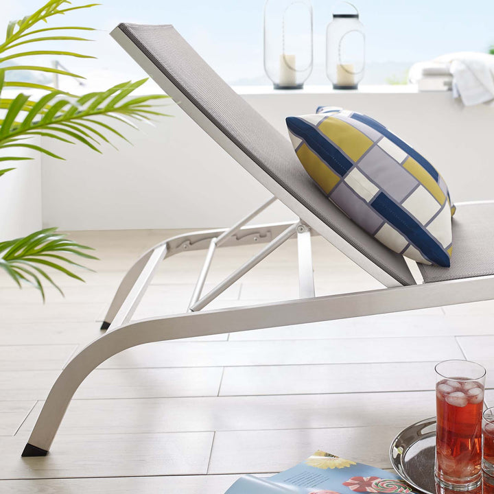 Sierra Mesh Chaise Outdoor Patio Aluminum Lounger