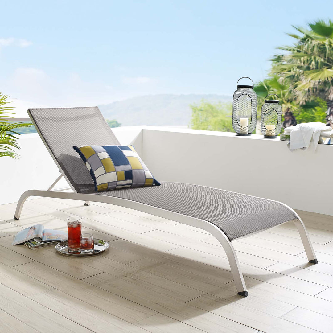 Sierra Mesh Chaise Outdoor Patio Aluminum Lounger