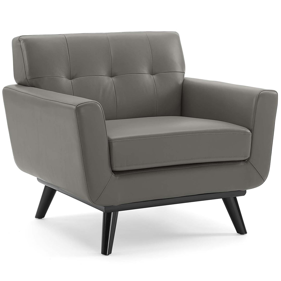 Enrich Top-Grain Leather Leisure Lounge Accent Armchair