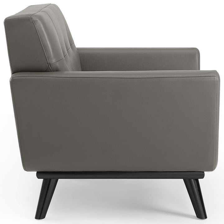 Enrich Top-Grain Leather Leisure Lounge Accent Armchair