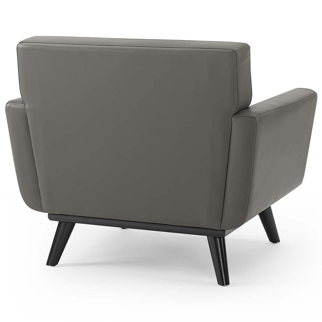 Enrich Top-Grain Leather Leisure Lounge Accent Armchair