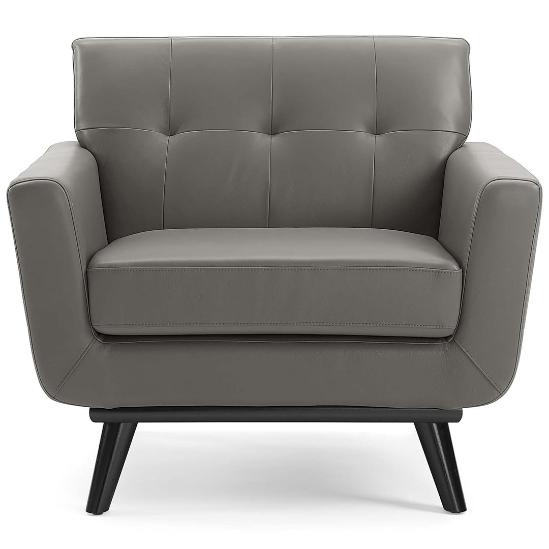 Enrich Top-Grain Leather Leisure Lounge Accent Armchair