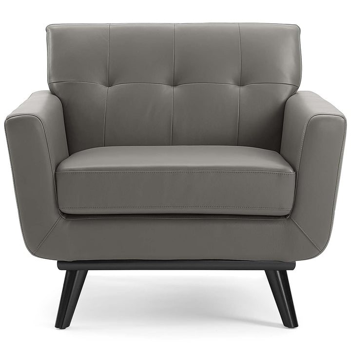 Enrich Top-Grain Leather Leisure Lounge Accent Armchair