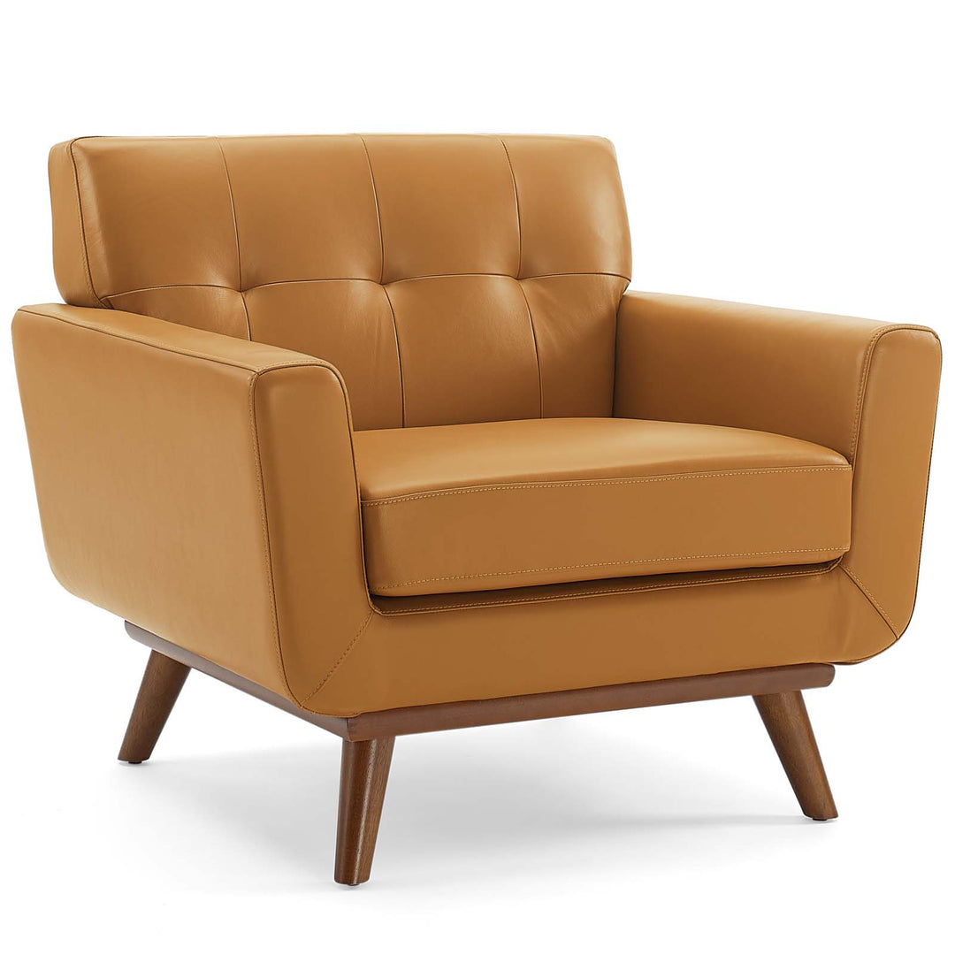 Enrich Top-Grain Leather Leisure Lounge Accent Armchair