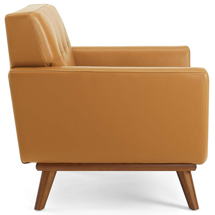 Enrich Top-Grain Leather Leisure Lounge Accent Armchair