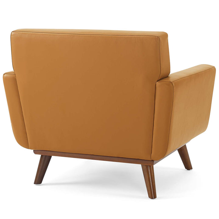 Enrich Top-Grain Leather Leisure Lounge Accent Armchair