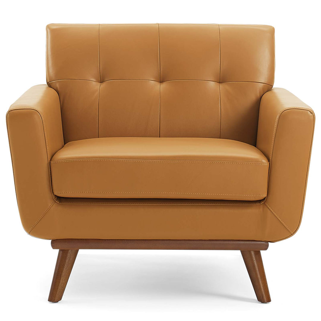 Enrich Top-Grain Leather Leisure Lounge Accent Armchair