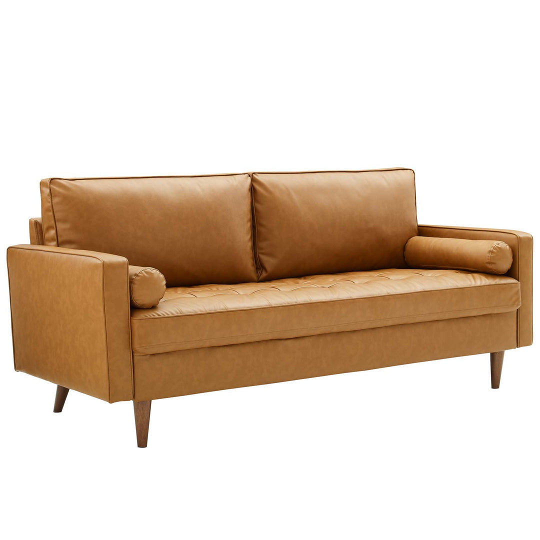 Vanguard Tufted Vegan Leather Sofa