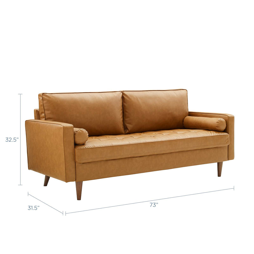 Vanguard Tufted Vegan Leather Sofa