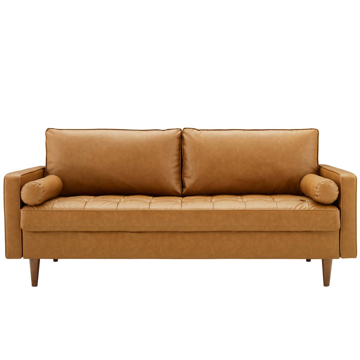 Vanguard Tufted Vegan Leather Sofa