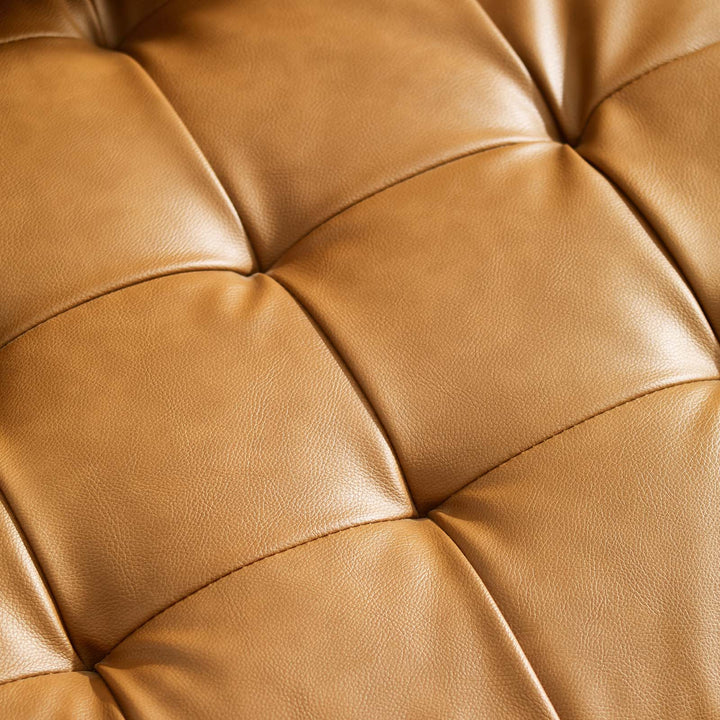 Vanguard Tufted Vegan Leather Sofa