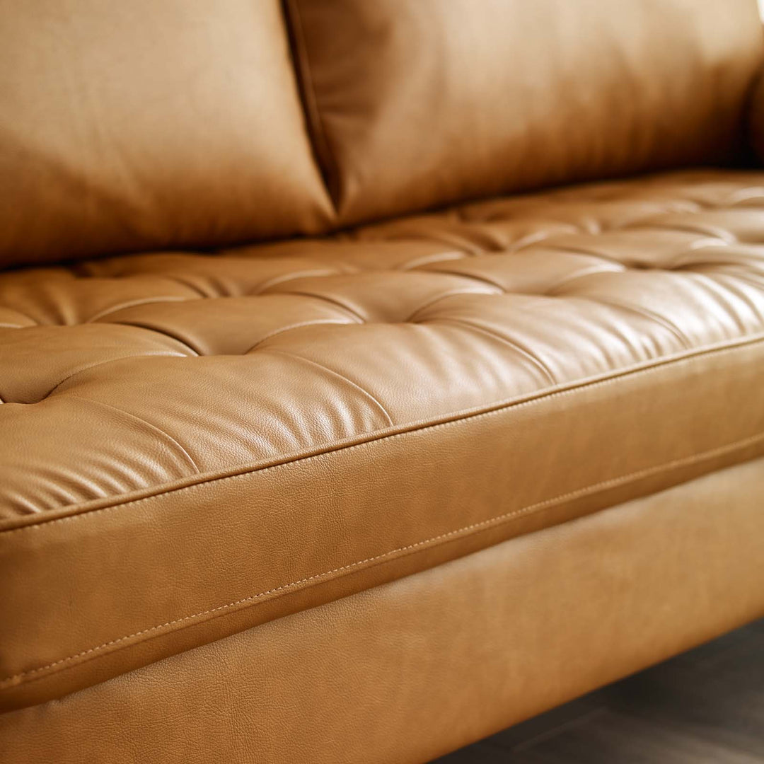 Vanguard Tufted Vegan Leather Sofa