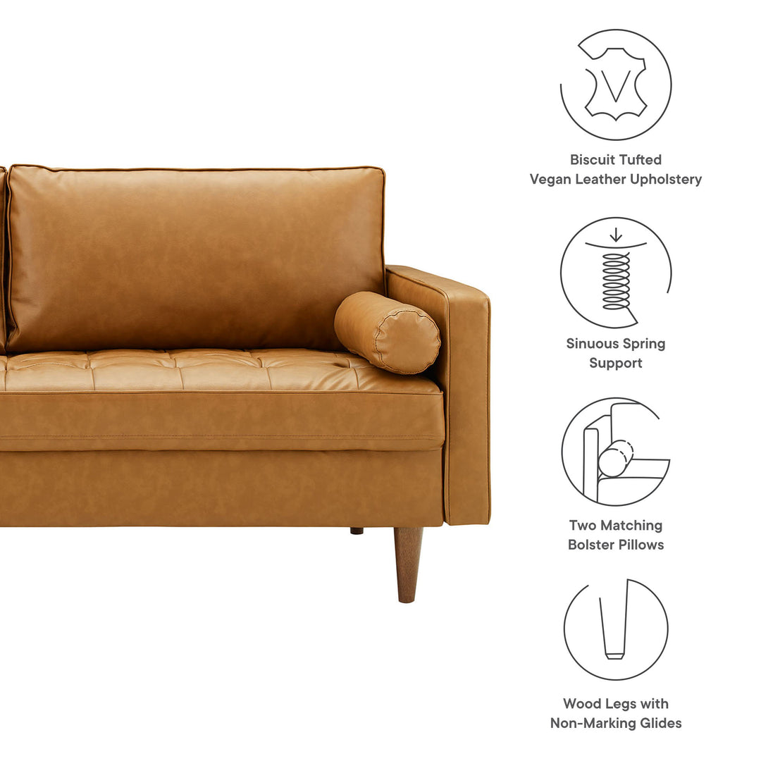 Vanguard Tufted Vegan Leather Sofa