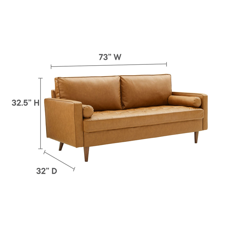 Vanguard Tufted Vegan Leather Sofa