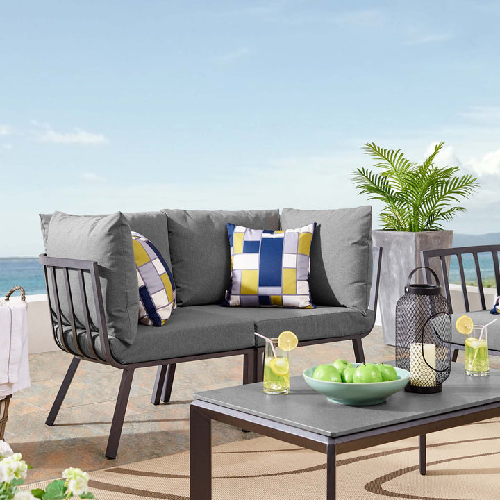 Riverview 2 Piece Outdoor Patio Aluminum Sectional Sofa Set