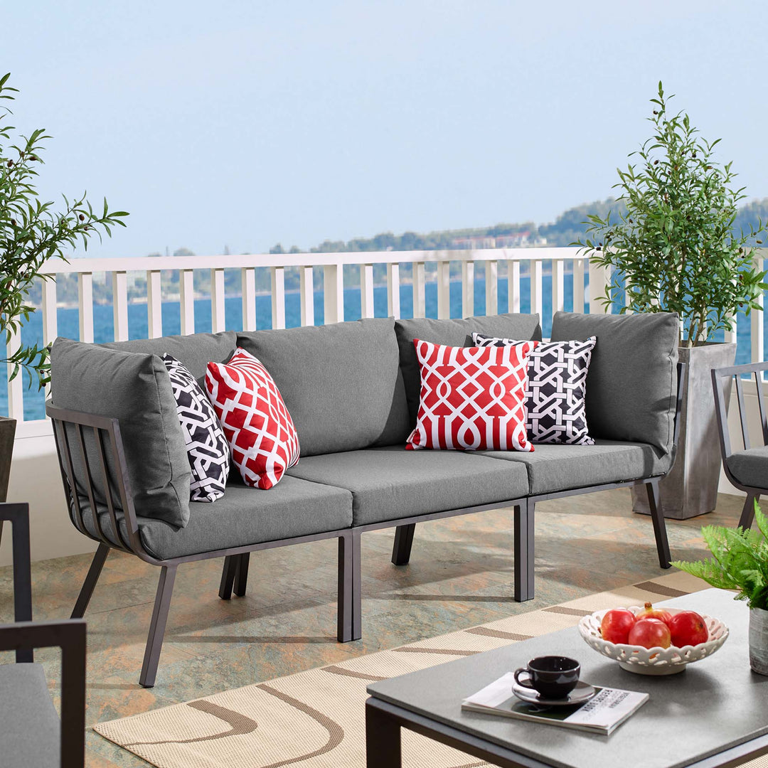 Riverton 3 Piece Outdoor Patio Aluminum Sectional Sofa Set