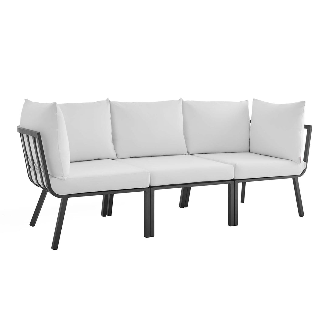 Riverton 3 Piece Outdoor Patio Aluminum Sectional Sofa Set