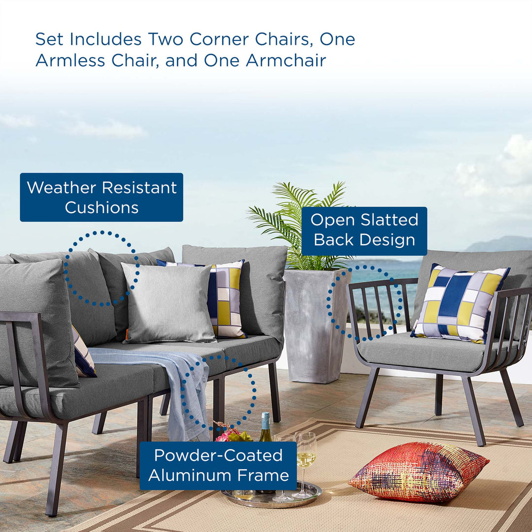 Riviera 4 Piece Outdoor Patio Aluminum Set