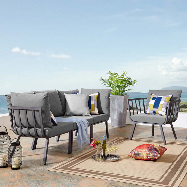 Riviera 4 Piece Outdoor Patio Aluminum Set