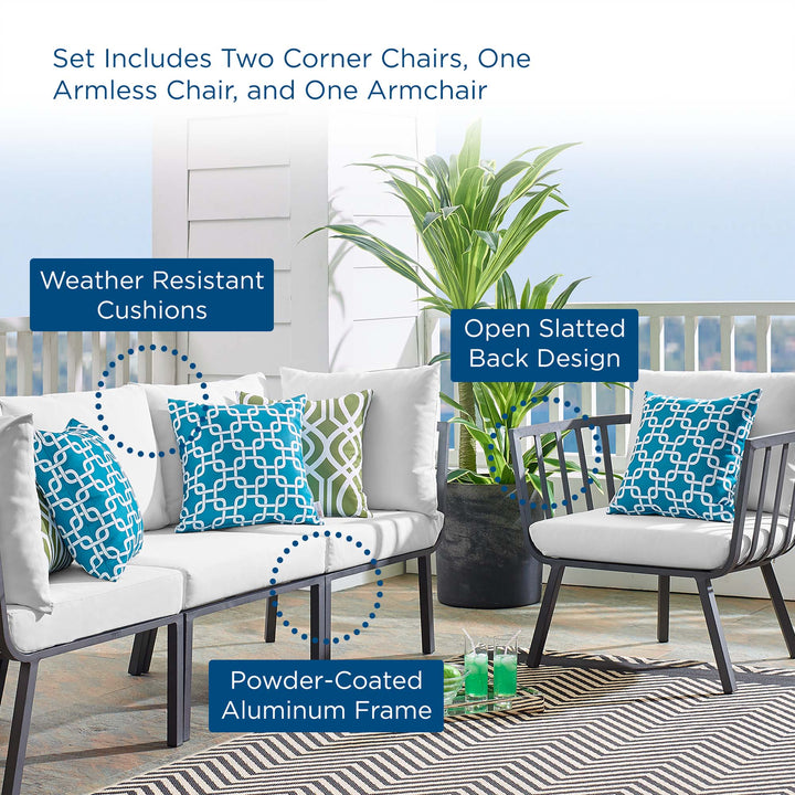 Riviera 4 Piece Outdoor Patio Aluminum Set