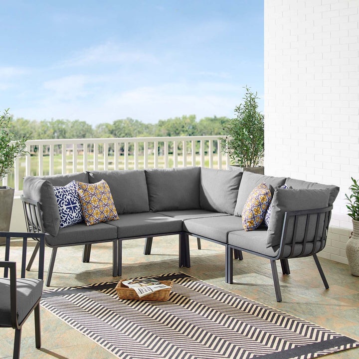 Riverview 5 Piece Outdoor Patio Aluminum Sectional