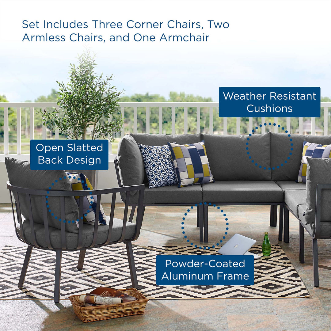 Riverfront 6 Piece Outdoor Patio Aluminum Set