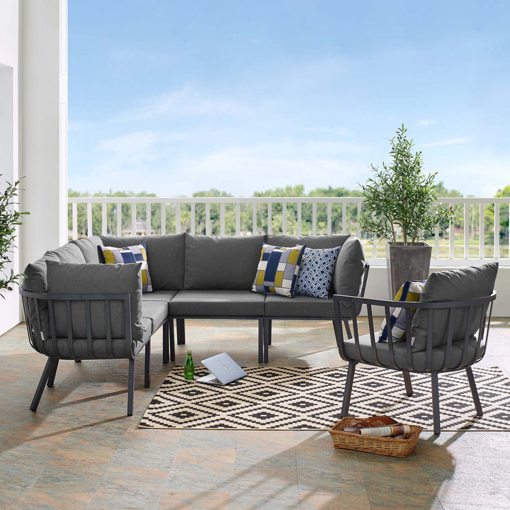 Riverfront 6 Piece Outdoor Patio Aluminum Set