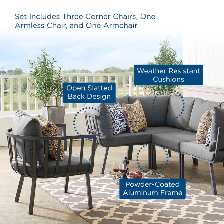 Regatta 5 Piece Outdoor Patio Aluminum Set