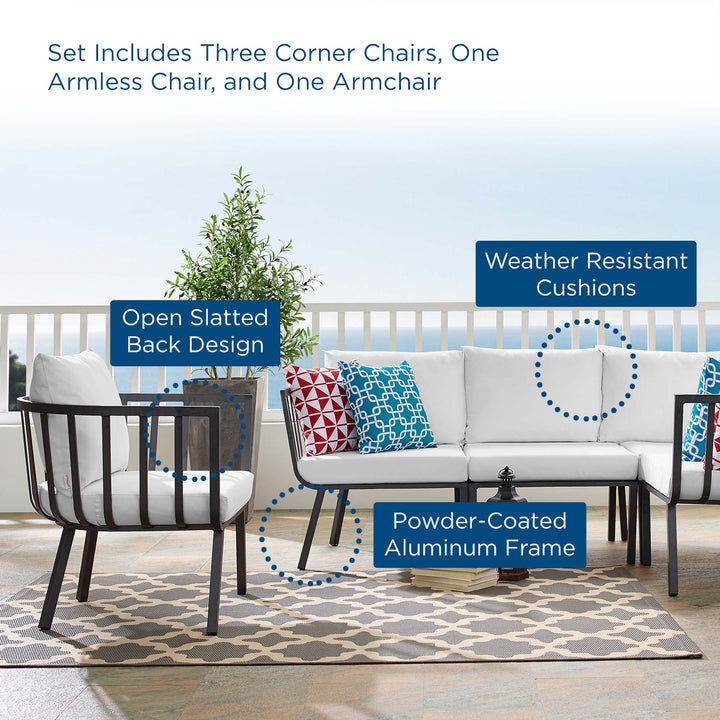 Regatta 5 Piece Outdoor Patio Aluminum Set