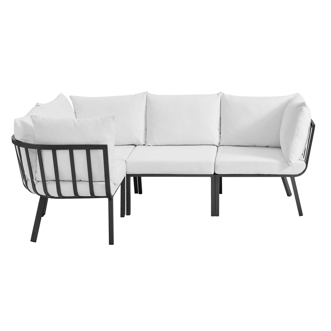 Riverside 4 Piece Outdoor Patio Aluminum Sofa Set