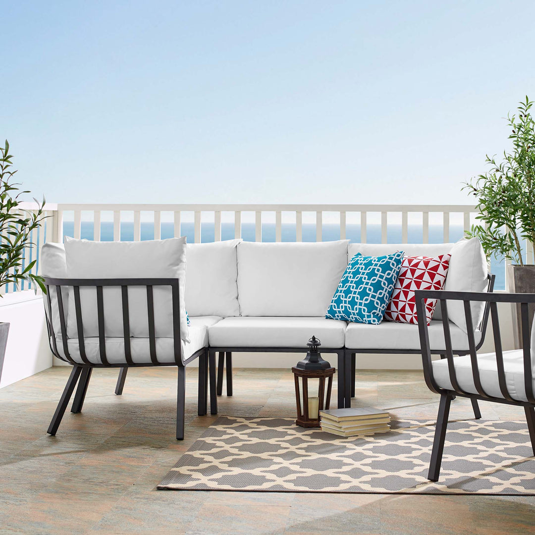 Riverside 4 Piece Outdoor Patio Aluminum Sofa Set