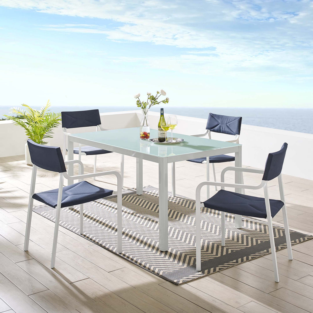 Riviera 5 Piece Outdoor Patio Aluminum Dining Set