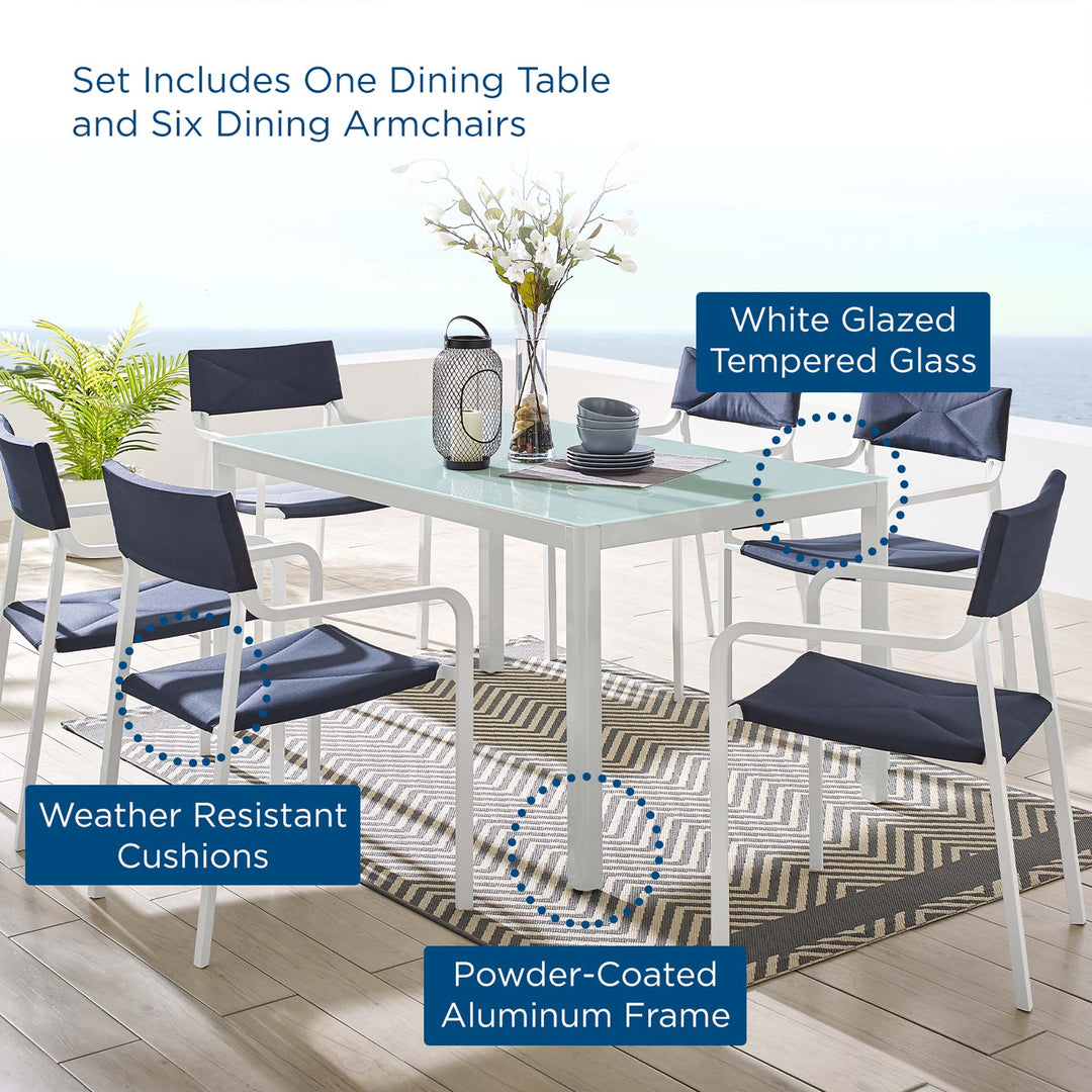 Raleigh 7 Piece Patio Aluminum Dining Ensemble